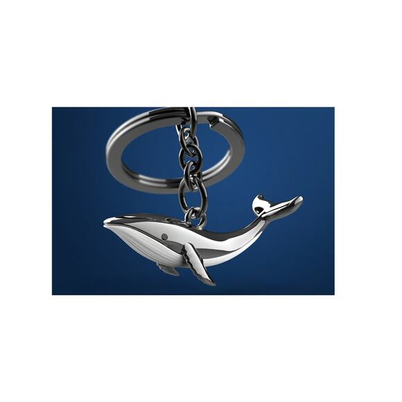 Metalmorphose 3D Whale Keychain - Picture 3 of 3